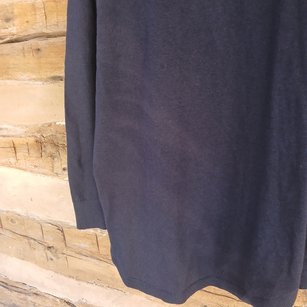 Chelsea28 Navy Night Oversized Cowl Neck Pima Cotton Blend Sweater XL - Picture 7 of 11